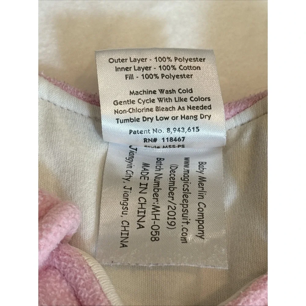 Baby Merlin's Magic Sleepsuit Small 3-6 Months Pink Infant 12 - 18 Lbs